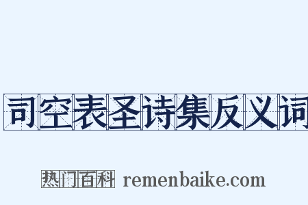 司空表圣诗集反义词是什么意思的图片